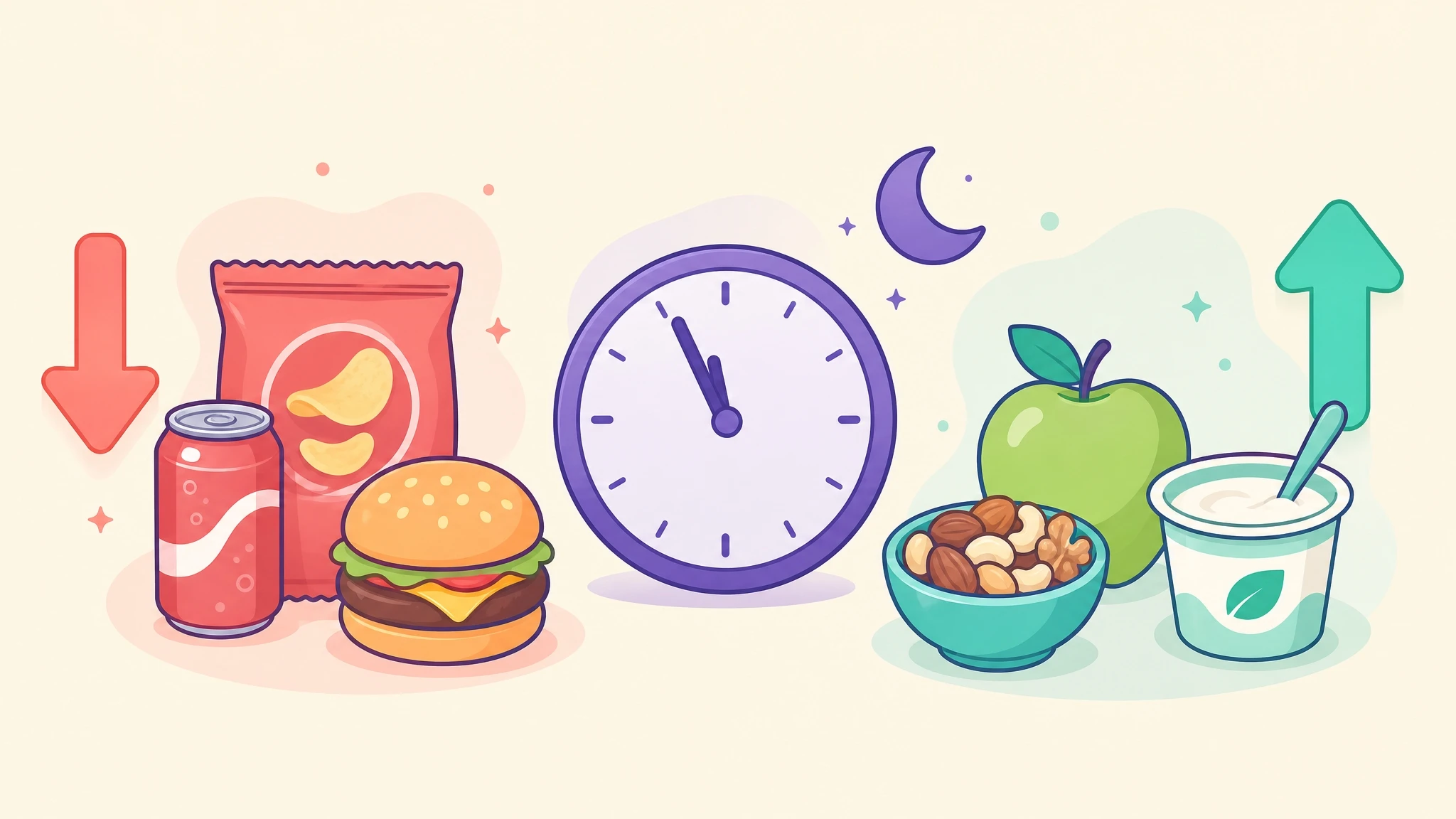4. กินขนมและอาหารแปรรูปก่อนนอน — ขัดขวางโกรทฮอร์โมนตลอดคืน
